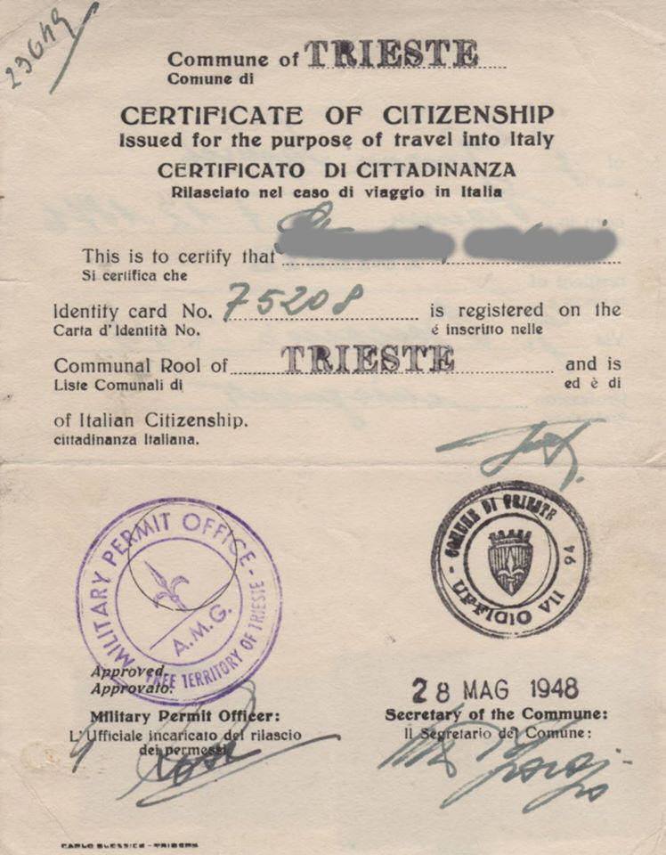 certificato di cittadinanza